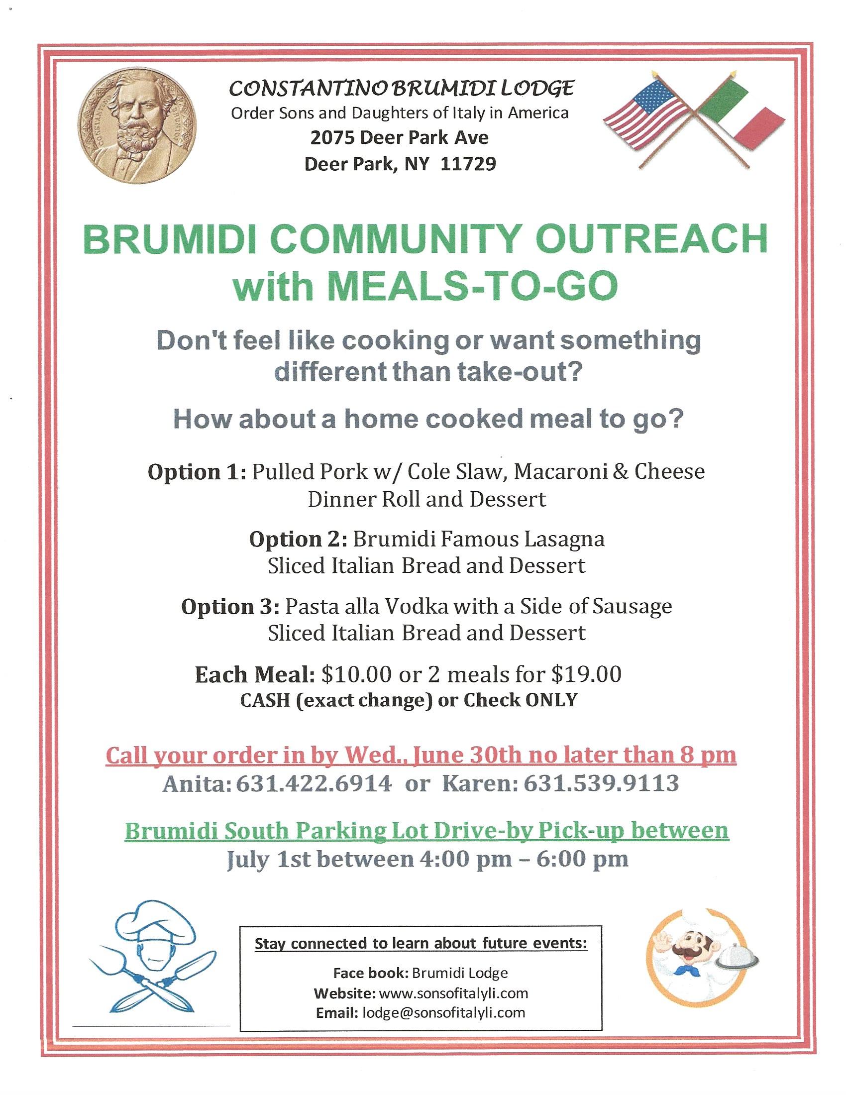 Meals to Go Jul 1 2021