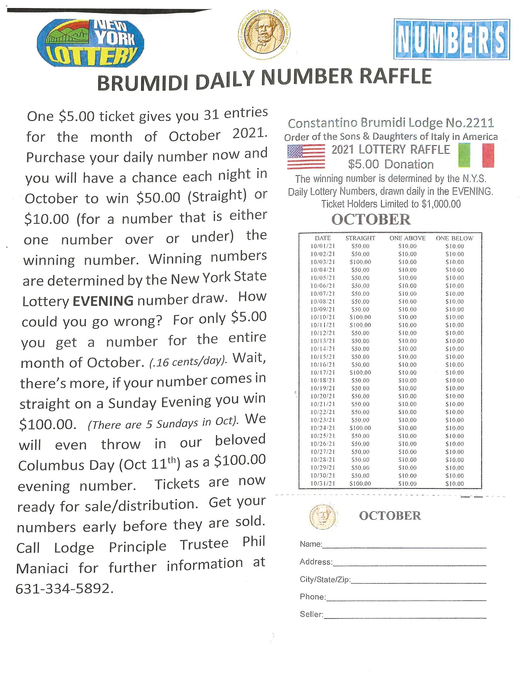 October 2021 Nightly Number