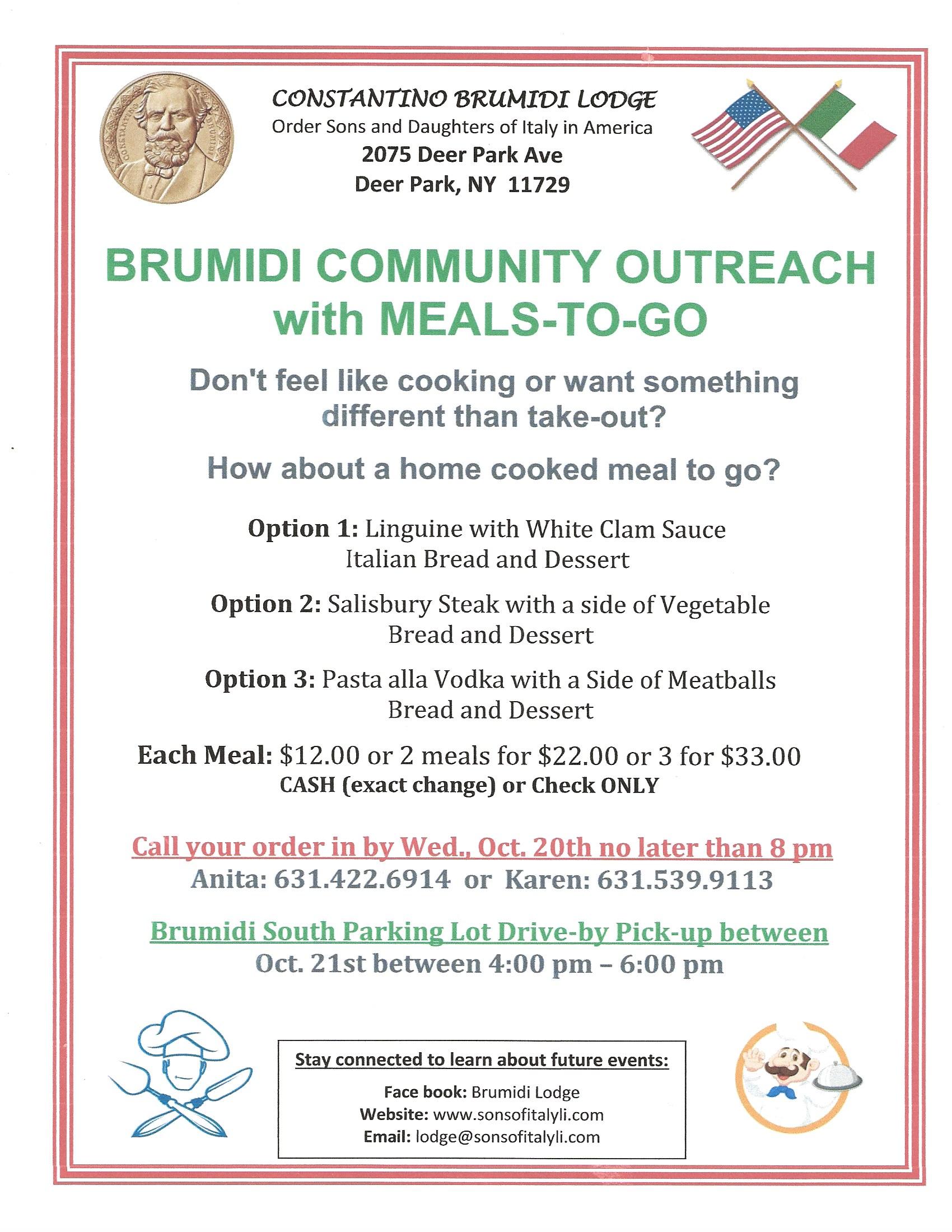 Meals to Go Oct 21 2021