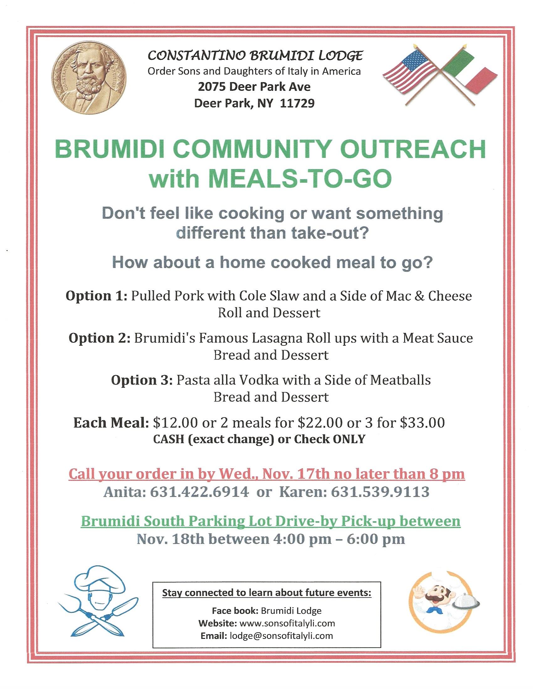 Meals to Go Nov 18 2021