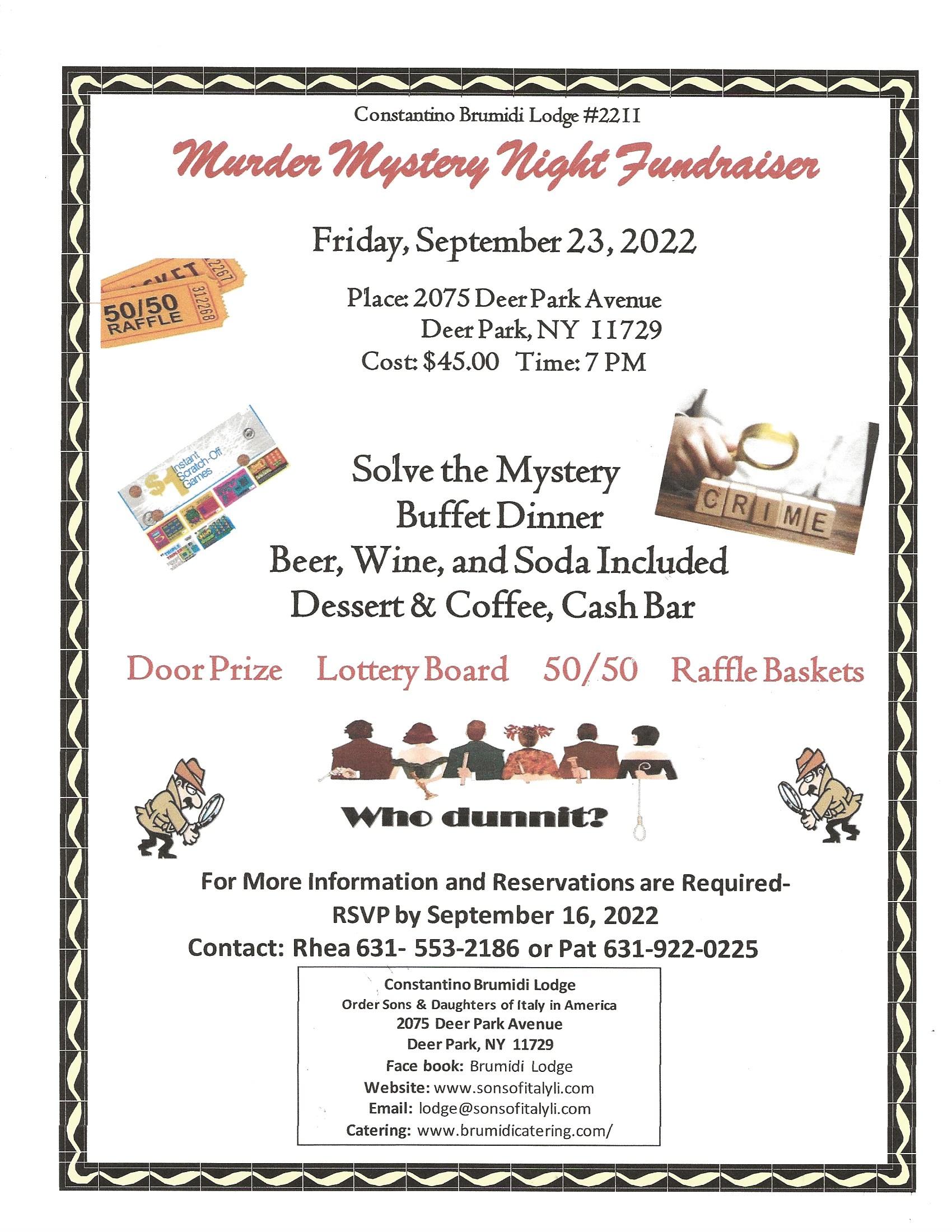 Murder Mystery Event 2022