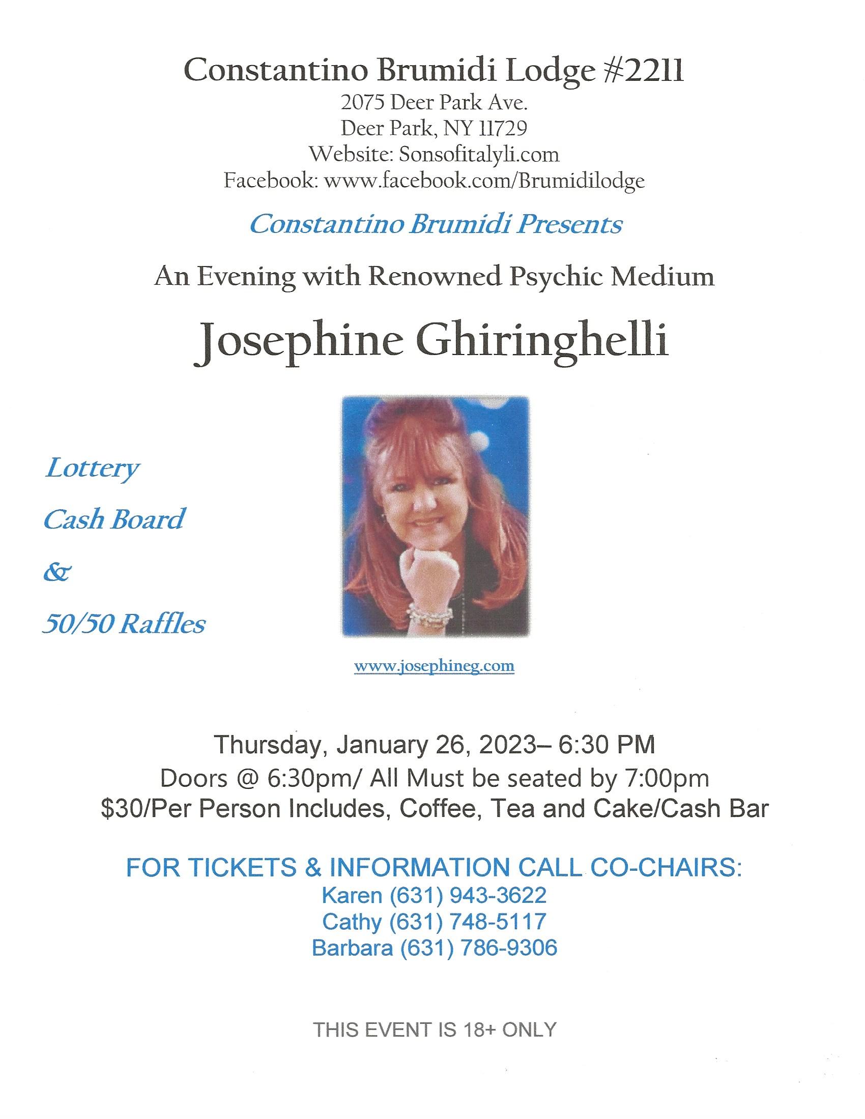 Psychic Josephine Ghiringhelli Jan 2023